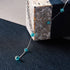 Sarcelle | Argent | Suspension double cascade de verre Firefly